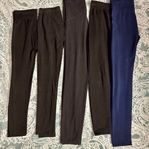 5pc Black and Blue Leggings